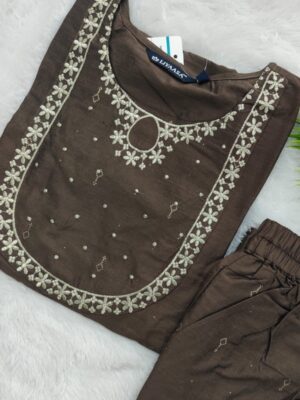 Elegant Floral Cotton Kurti Set