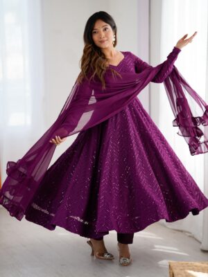 Floral Georgette Full Sleeve Kurti – A Trendy Ethnic Wear
