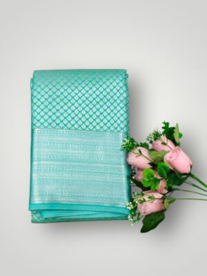 Trendy Samuthrika Pattu Saree with Silver Zari Border