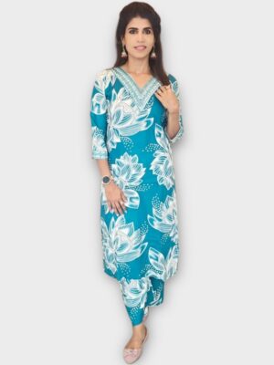 Elegant Floral Cotton Kurti