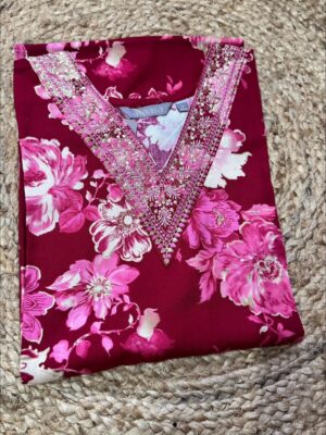 Chic Ethnic Floral Cotton Kurti