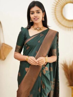 Elegant Soft Silk Zari Work Saree – Festive Collection