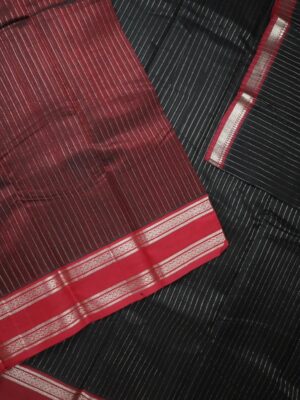 Elegant Cotton Saree with Silver Border & Printed Blouse