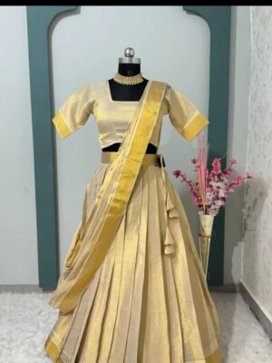 Elegant Silk Zari Work Saree with Printed Blouse