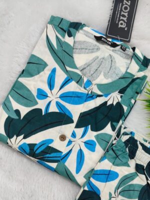 Elegant Floral Cotton Kurti Set