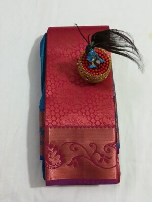 Pure Silk Festive Wear Saree with Copper Border