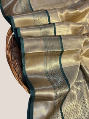 Banarasi Semi Katan Tissue Festive Saree with Zari Weaving Border