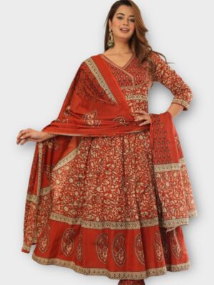 Elegant Floral Cotton Kurti