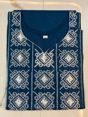 Elegant Embroidered Cotton Kurti