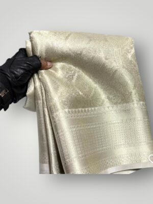 Elegant Semi Tissue Silk Saree with Silver Border