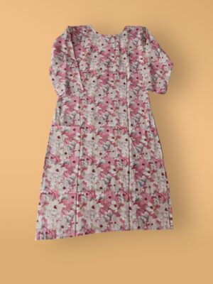 Floral Buti Motif Rayon Kurta with Three By Forth Sleeves
