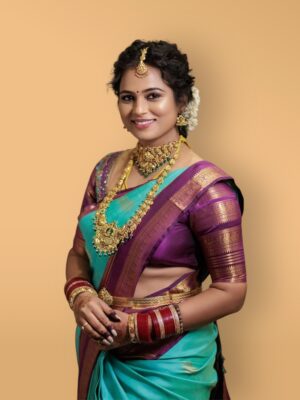 Elegant Silk Printed Saree with Copper Border