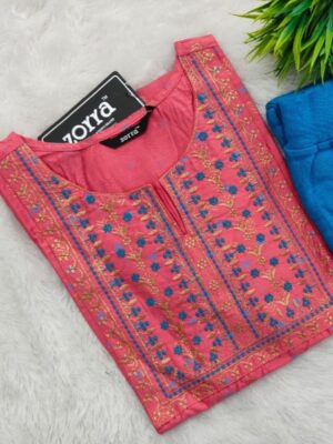 Trendy Floral Cotton Kurti Set