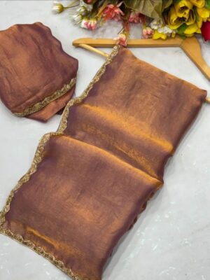 Elegant Aari Embroidered Silk Saree