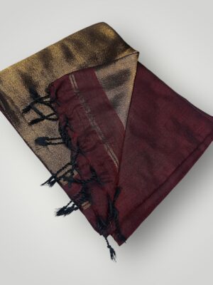 Exquisite Khadi Cotton Saree with Tasselled Border