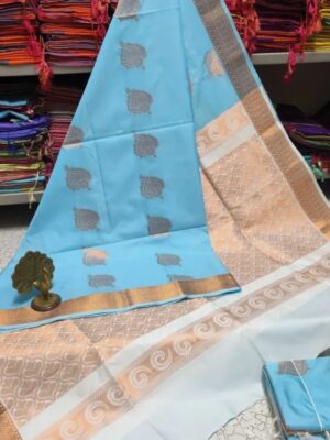 Elegant Silk Festive Saree with Copper Border