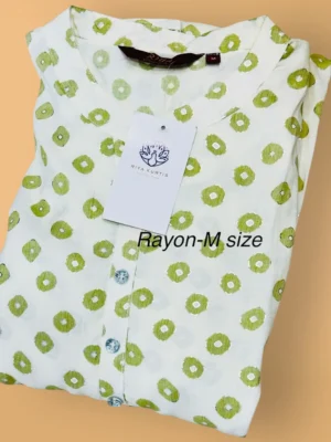 Trendy Floral Print Rayon Kurta with Three-Fourth Sleeves