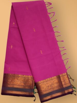 Chettinad Cotton Saree with Zari Woven Floral Border Trendy Outfit