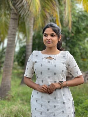 Trendy Floral Raw Silk Kurti – Festive Collection