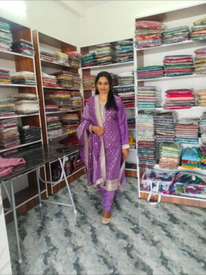 Elegant Viscose Organza Kurti Set with Dupatta & Pant - Full Sleeve, Handwork Detailing