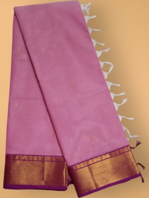 Chettinad Cotton Zari Work Saree with Small Golden Border Festive Collection