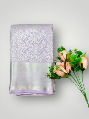 Samuthrika Pattu Saree with Silver Zari Border