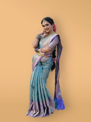 Meenakkari Style Peacock Tissue Saree – Festive Collection