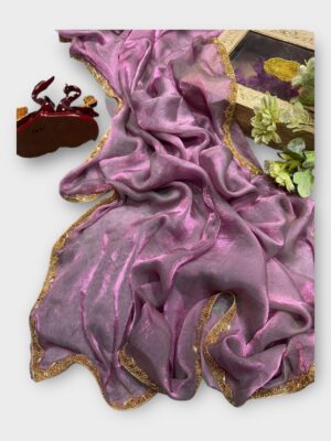 Trendy Space Silk Saree with Lace Work for Festive Collections