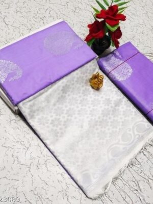 Elegant Silk Festive Saree with Silver Border