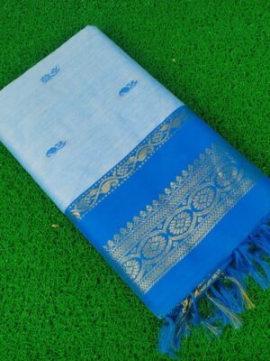 Kalyani Cotton Zari Woven Saree with Floral Border