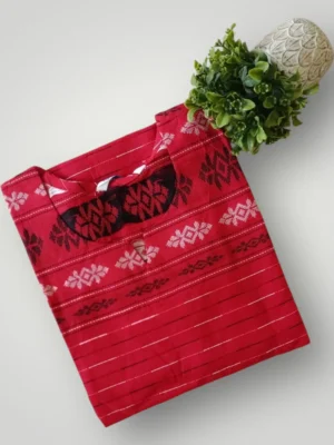 Trendy Chettinad Cotton Kurti with V Neck