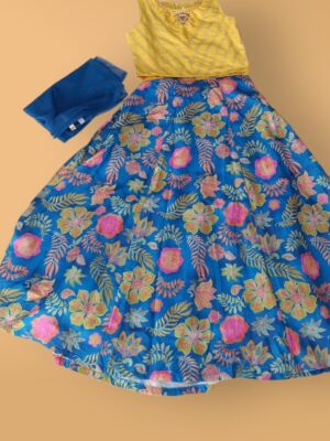 Tafetta Silk Floral Print Lehenga with Zari and Bead Work