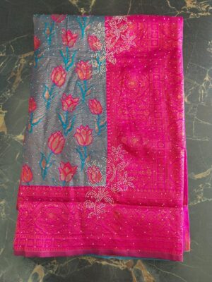 Banarasi Khicha Silk Festive Saree with Zari Weaving & Brocade Blouse