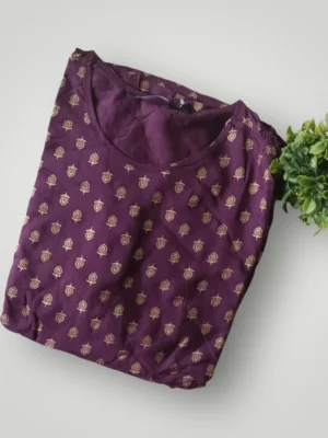 Trendy Floral Motif Rayon Kurti for Women