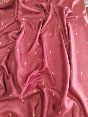 Festive Silk Double Shade Saree with Geometric Motif & Chevron Border