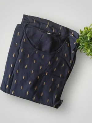 Elegant Rayon Kurti with Golden Motifs