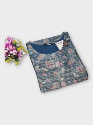 Trendy Floral Print Tissue Kurta for Women