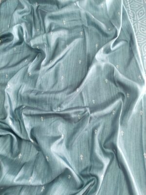 Festive Silk Double Shade Saree with Geometric Motif & Chevron Border