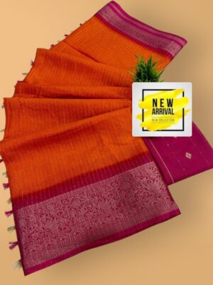 Rekko Silk Floral Design Saree with Contrast Weaving Border