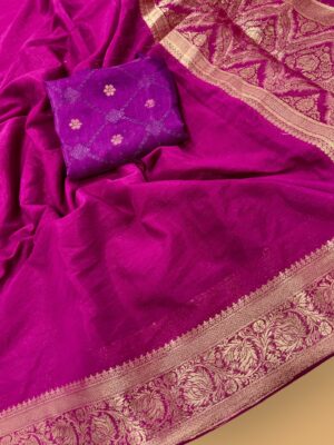 Festive Fresh Silk Saree with Weaving Rich Pallu & Zari Border