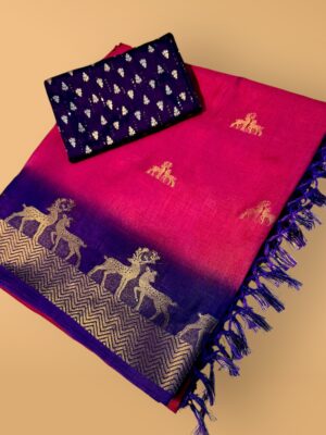 Semi Dola Casual Saree with Tassel Pallu & Weaving Borders