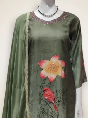 Trendy Floral Print Muslin Kurti Set for Women