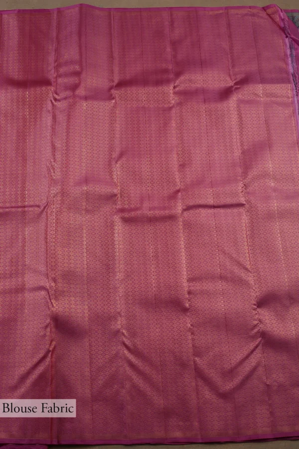 kanchipuram tissue saree in purple & blue with zari woven pallu