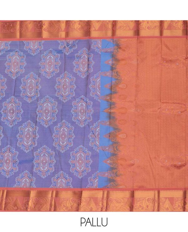 lavender art silk saree with traditional border and jacquard pallu