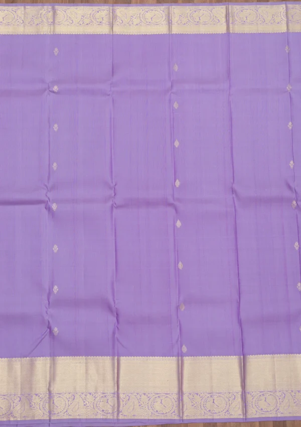 lavender pure silk saree with delicate zari embroidery