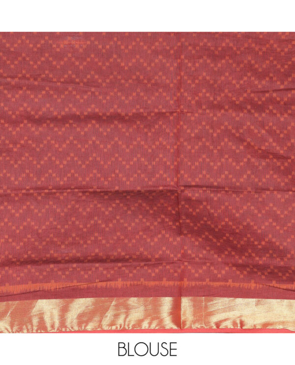 maroon chanderi cotton saree with floral diamond border and argyle zari pallu