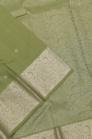 mehendi green pure silk saree with zari embroidery