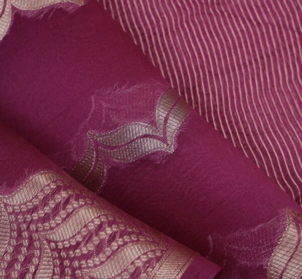 mulberry organza saree with intricate weaving