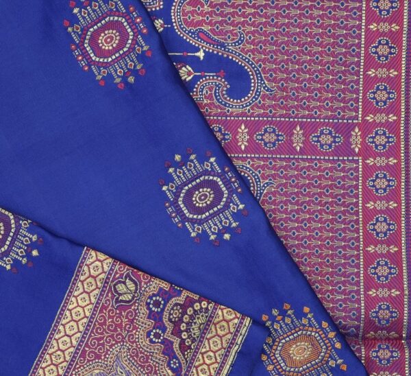 neon blue banarasi silk saree with intricate zari work