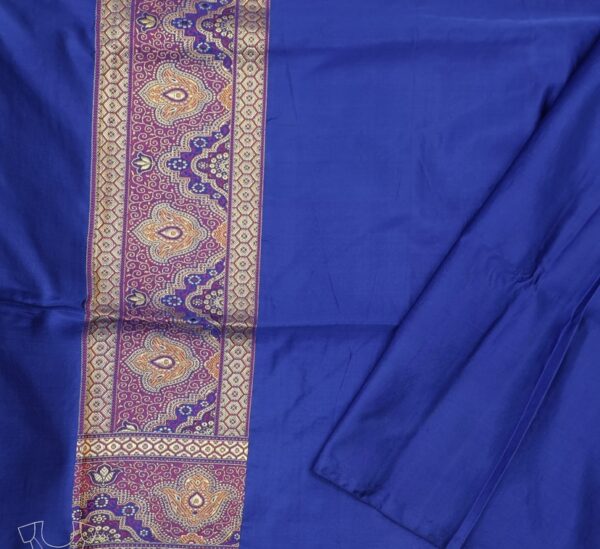 neon blue banarasi silk saree with intricate zari work